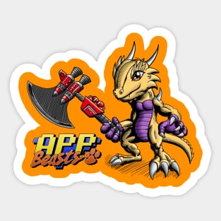 Horned Lizard with Ax App Beast Sticker